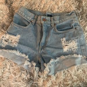 brandy melville jean shorts with star pocket